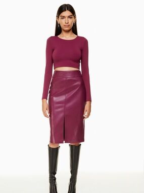 Babaton Faux Leather Pegu Pencil Skirt
